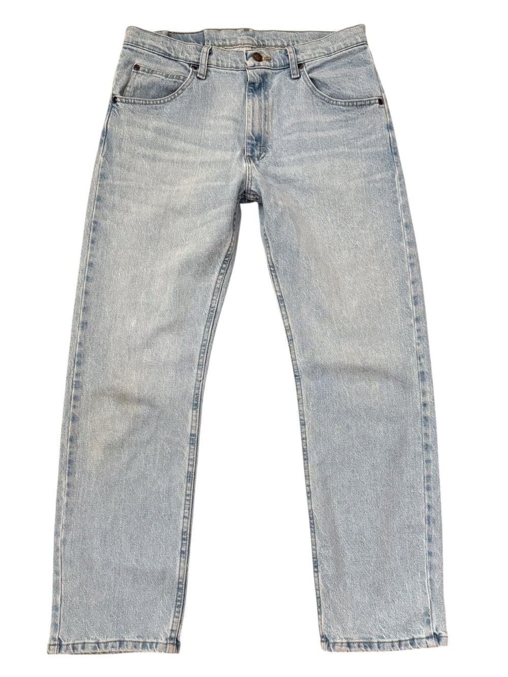 Wrangler Straight Leg Jeans 32x30 Fits 32x28 Light Wash Stretch